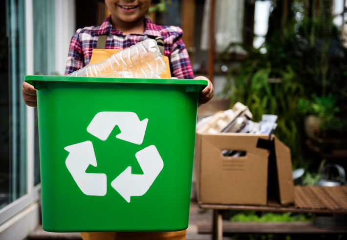 Recycling Box of Plastic Bottles