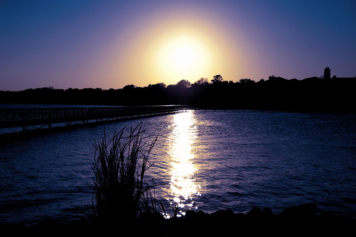 evening sunset over lake granbury