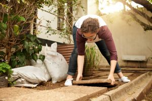 a young woman working on home improvements